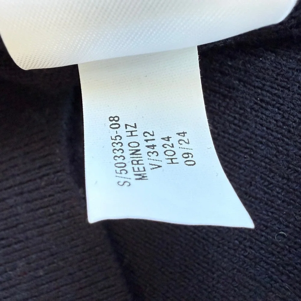 BR Italian Quarter Zip Men'sSweater Navy Medium 100% Merino‎ Extra Fine Wool
